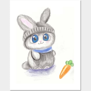 cute rabbit Posters and Art